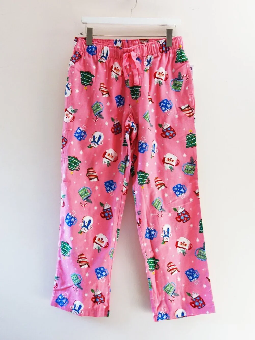 Old Navy Women's Pink Mugs Fun Flannel Pants Pajamas (M) NWT!